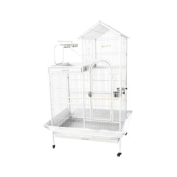 Dalian Blue Ribbon Parrot Cage - Black and Silver - 167L x 8.5W x 102H cm