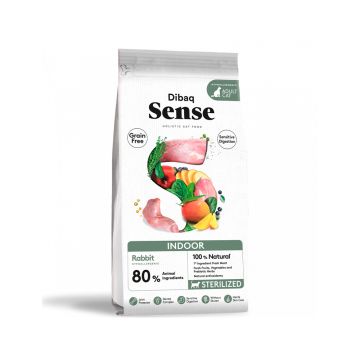 Dibaq Sense Grain Free with Rabbit Indoor Dry Cat Food - 1.5 kg