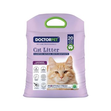 Doctor Pet Clumping Natural White Bentonite Lavender Cat Litter - 20L