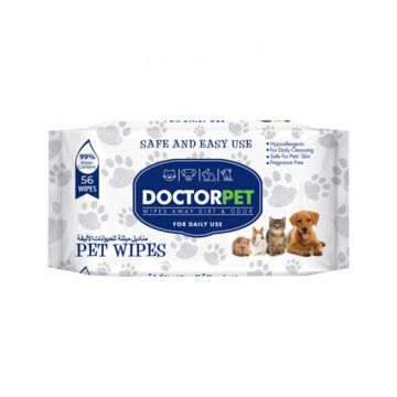 Doctor Pet Pet Wipes - 56 Pcs