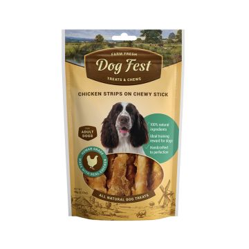 Dog Fest Chicken Strips On A Chewy Stick For Adult Dogs - 90g