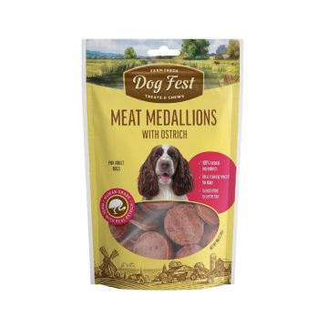 Dog Fest Meat Medallions with Ostrich Dog Treats - 90g