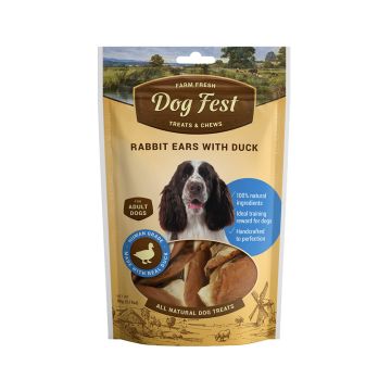 Dog Fest Rabbit Ears With Duck For Adult Dogs - 90g