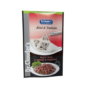 Dr.Clauder's High Premium Beef & Turkey Wet Cat Food - 100 g