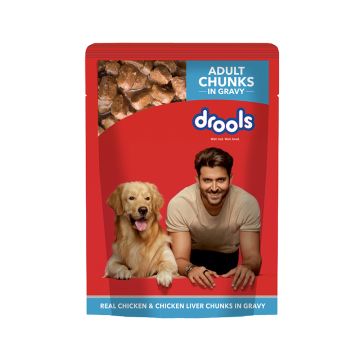 Drools Adult Real Chicken & Liver Chunks in Gravy Dog Food - 150g Pack of 24 