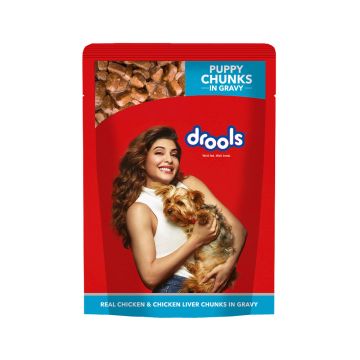 Drools Puppy Real Chicken & Liver Chunks in Gravy Dog Food - 150g Pack of 24