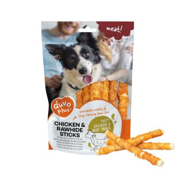 Duvo+ Meat Chicken and Rawhide Sticks Dog Treat - 100 g