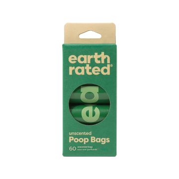 Earth Rated Dog Poop Bags Refill Rolls Unscented - 60 Bags