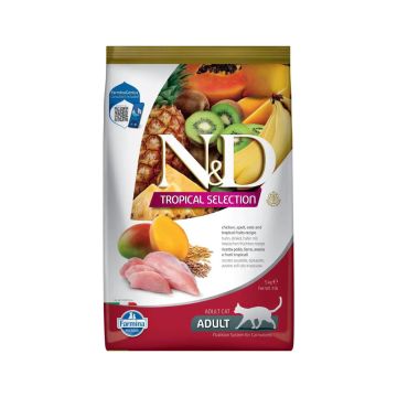 Farmina N&D Chicken, Spelt, Oats and Tropical Fruits Adult Cat Dry Food - 10 kg