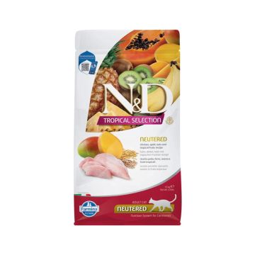Farmina N&D Chicken, Spelt, Oats and Tropical Fruits Neutered Adult Cat Dry Food