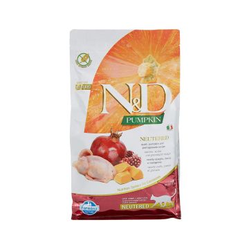 Farmina N&D Quail - Pumpkin and Pomegranate Dry Neutered Cat Food - 1.5 Kg