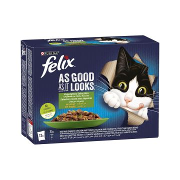 Felix Doubly Delicious Vegetable Selection in Jelly Multipack Cat Food 
