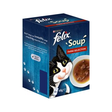 Felix Soup Farm Selection Wet Cat Food - 85 g - Pack of 6