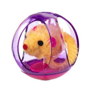 Ferplast Ball with Plush Animal Cat Toy