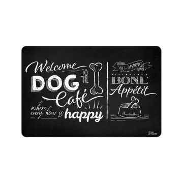 Ferribiella Blackboard Dogs Mat Placement - 43L x 28W cm