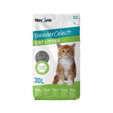 Fibrecycle BreederCelect Non-Clumping Cat Litter - 30L