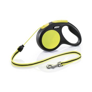 Flexi New Neon Yellow Tape Retractable Dog Leash