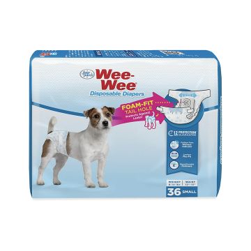 Four Paws Wee-Wee Disposable Dog Diapers, Small, 36 Counts