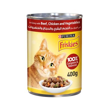 Friskies Beef Chicken and Vegetables in Gravy Canned Cat Food - 400 g - Pack of 24