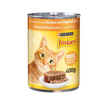 Friskies  Chunkpound with Chicken & Vegetables Canned Cat Food - 400g - Pack of 24