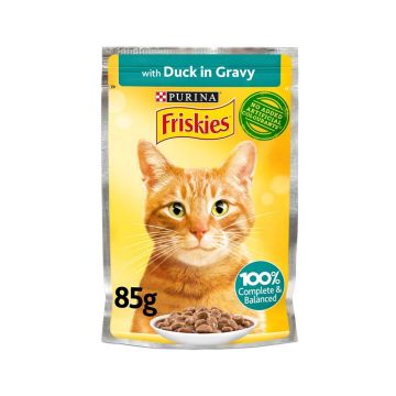 Friskies Duck in Gravy Cat Food Pouch - 85 g - Pack of 26