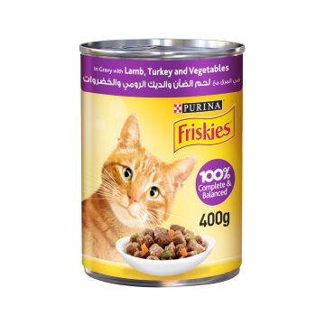 Friskies Lamb - Turkey & Vegetables in Gravy Canned Cat Food - 400g - Pack of 24