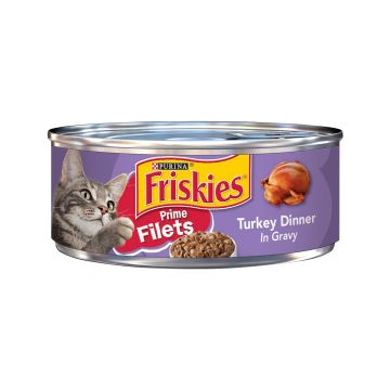 Friskies Prime Fillets Turkey Dinner in Gravy Canned Cat Food - 156 g - Pack of 24