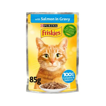 Friskies Salmon in Gravy Cat Food Pouch - 85 g - Pack of 26