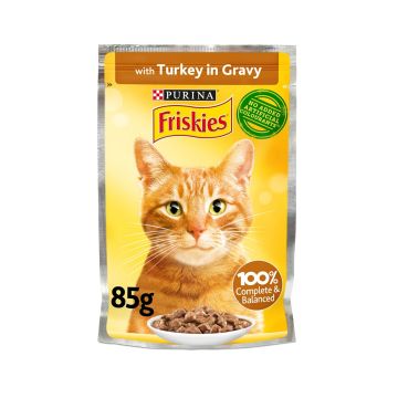 Friskies Turkey in Gravy Cat Food Pouch, 85g