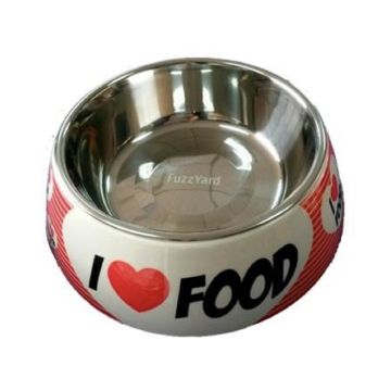 Fuzzyard I Love Food Dog Bowl, Small