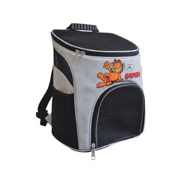 Garfield Backpack Cat Carrier Bag - Gray - 25L x 32W x 39H cm