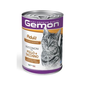 Gemon Chunkies with Chicken and Turkey Adult Cat Wet Food - 415 g