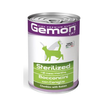 Gemon Chunkies with Rabbit Sterilized Cat Wet Food - 415 g