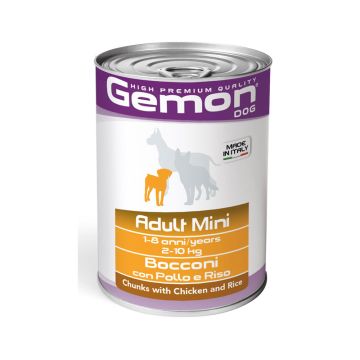 Gemon Chunks with Chicken and Rice Adult Mini Dog Wet Food - 415 g