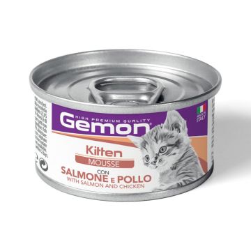 Gemon Mousse with Salmon and Chicken Canned Kitten Food - 85 g