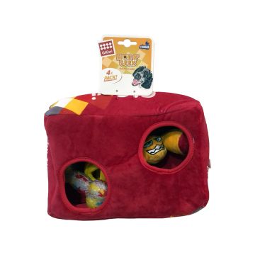 GiGwi Hide N Seek G-Box with Plush Toy, Breezy Ball and TPR Bone Inside