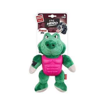 GiGwi I'm Hero Armoured Alligator Plush with Squeaker Dog Toy