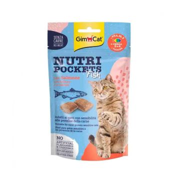 GimCat Nutri Pockets Fish and Salmon Cats Treat - 60 g