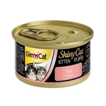 GimCat ShinyCat Chicken in Jelly Canned Kitten Food - 70 g - Pack of 24