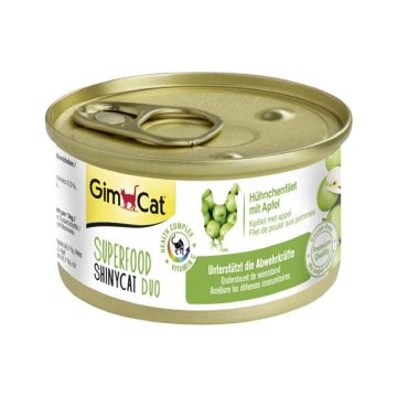 GimCat Superfood ShinyCat Duo Chicken with Apples Cat Food, 70g