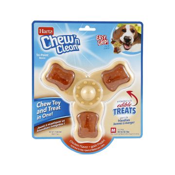 Hartz Chew n Clean Tri-Point Dog Toy - Medium