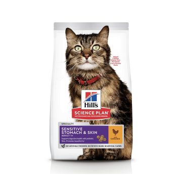 Hill's Science Plan Sensitive Stomach & Skin Adult Cat Food with Chicken, 1.5 Kg