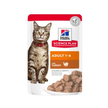 Hill's Science Plan Turkey Chunks and Gravy Cat Food Pouches - 85 g Pack of 12