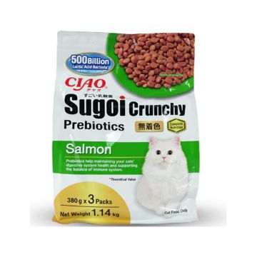 Inaba Ciao Sugoi Prebiotics Crunchy Salmon Dry Cat Food - 1.14 Kg