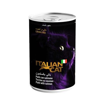 Italian Cat Pate Grain-Free Salmon Canned Cat Food in Gravy - 400 g