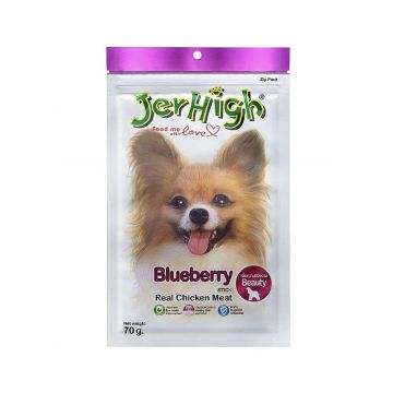 Jerhigh Blueberry Real Chicken Meat Dog Treats - 70g