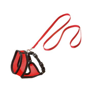 Karlie Cat Harness And Leash Red-Black