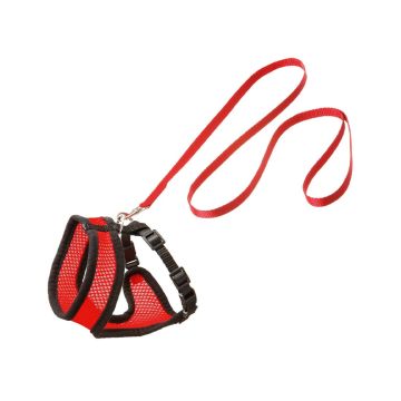 Karlie Kitten Harness and leash, Red-Black