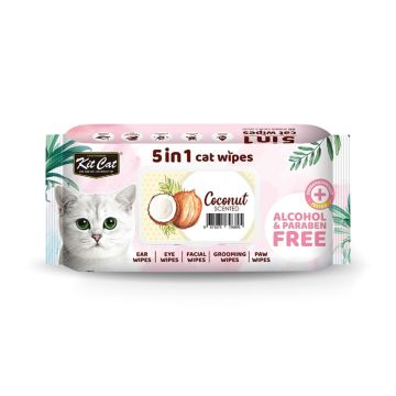 Kit Cat 5-In-1 Cat Wipes Coconut Scented