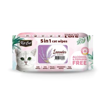 Kit Cat 5-In-1 Cat Wipes Lavender Scented
